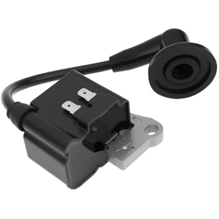 Bobina aprindere/ignition coil compatibila cu Kasei TLE26, CG260, BC260, model 1E34F-2E/1E34F-2E.3, din plastic de inalta duritate cu montura metalica si furtun cauciuc, rezistenta la impact si temperaturi inalte, Negru, 1 buc