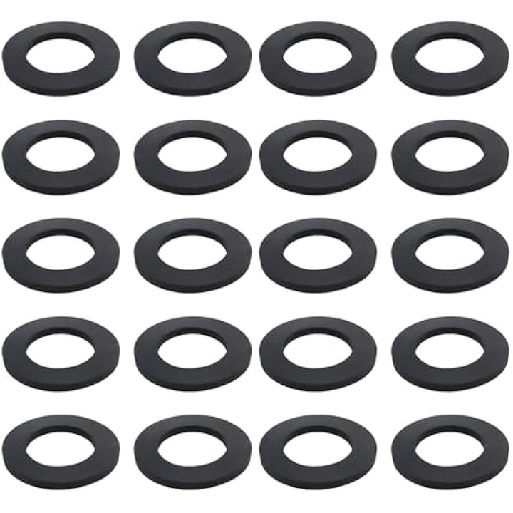 Saibe/garnituri de etansare din nitril, pentru furtun alimentare apa 3/4 inch, diametru exterior 24mm, diametru interior 14mm, grosime 2mm, rezistente la uzura si temperatura, negru, 20 buc