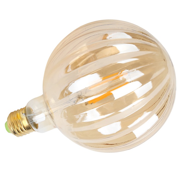 LED G125 izzó, hajlékony filament design, meleg fény, E27, 4W, 220V