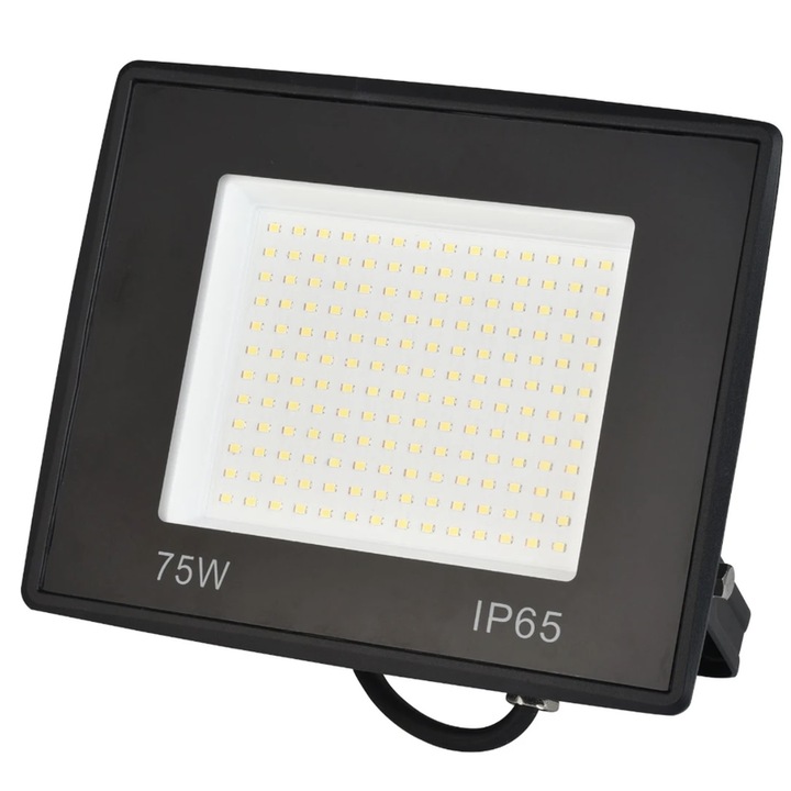 Hoff LED projektor, 75 W, 8250 lm, hideg fény, IP65, 6500K, 220V, 0.3 m kábel, kültéri védelem, 15 m vetítési távolság, alumínium, 25.000 üzemóra
