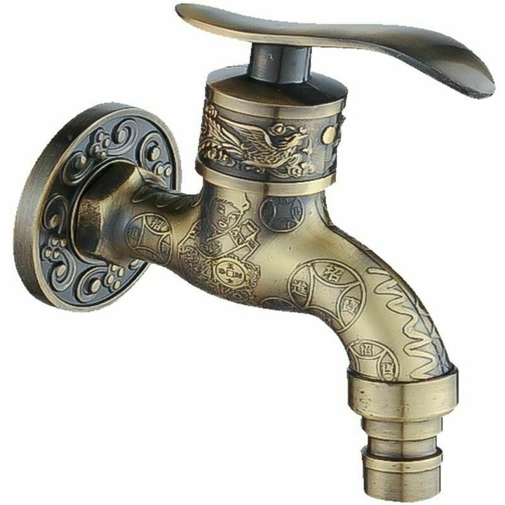 Teljes kiárusítás, vintage kádfürdő csaptelep, meleg és hideg vizes mosdó csaptelep, mosogató keverő csaptelep, bronz felület, vintage, szórófestett, vízforraló, erkély, bár, WC, mosógép