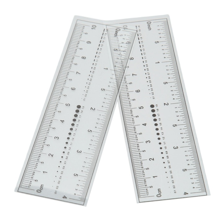 Set 10 rigle flexibile transparente pentru masurat unghii PVC