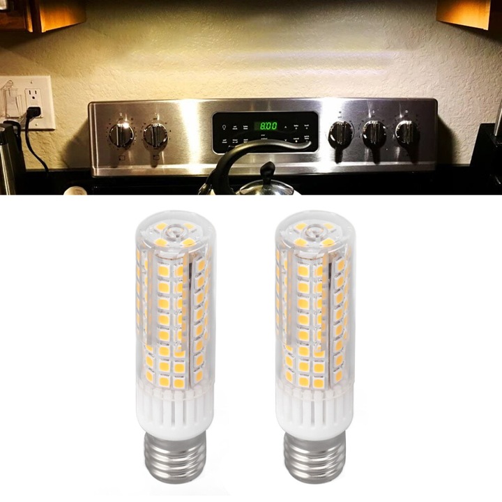 Bec LED E17 100 LED 80x20 mm, 100-240V, energiatakarékos, CRI>80, meleg fény, 2 db