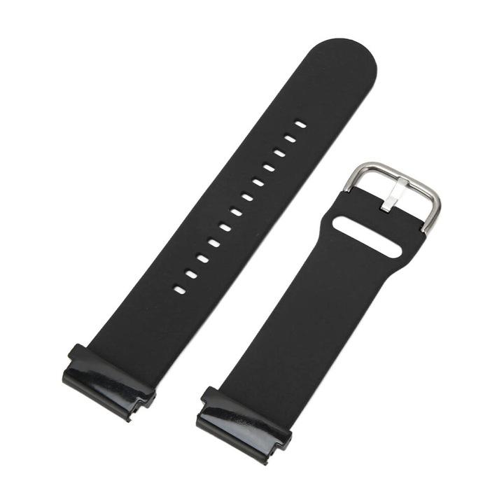 Curea ceas din silicon, banda de inlocuire, anti-alergic si rezistenta la transpiratie, compatibil Garmin Fenix 7/6/5, Negru, 22mm