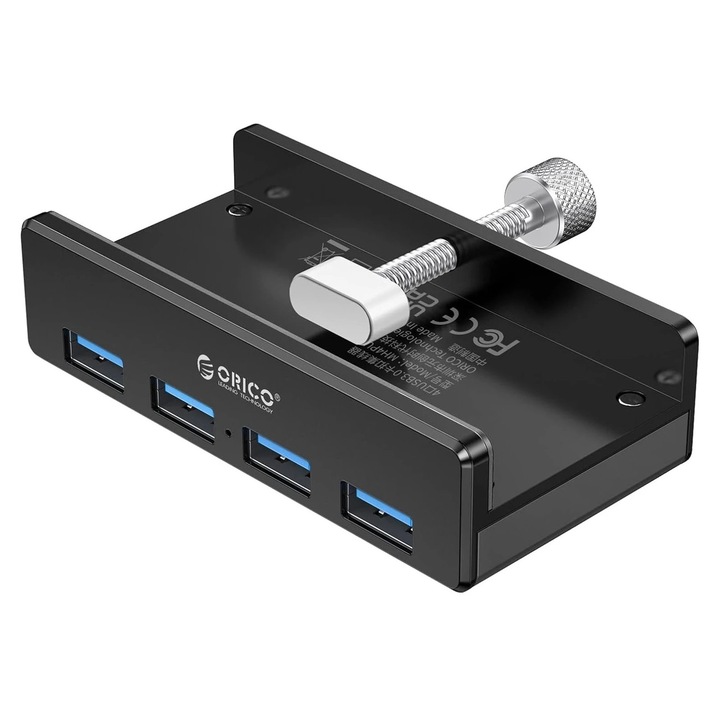 Orico хъб USB 3.0 HUB Clip Type 4 port, Black - MH4PU-BK