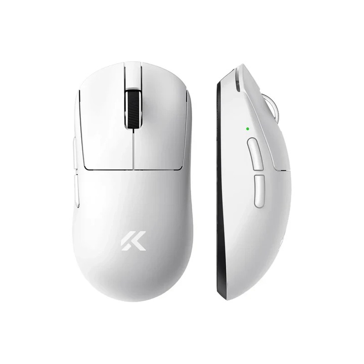 Gaming egér MCHOSE A7 V2, vezeték nélküli, fehér, 6 gombos, 125.84x63.24x39.78mm