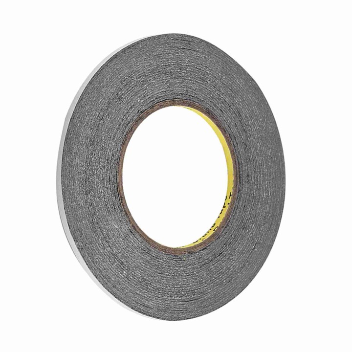 Kétoldalas ragasztószalag (double-sided tape) LCD és telefonkijelző javításához, magas hőmérsékletnek és víznek ellenálló, fekete, 50 m x 5 mm