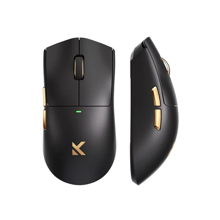 Vezeték nélküli gamer egér MCHOSE K7 Ultra Black, Dual 8K, 42000 dpi, méretek 127.3x63.8x39.9mm