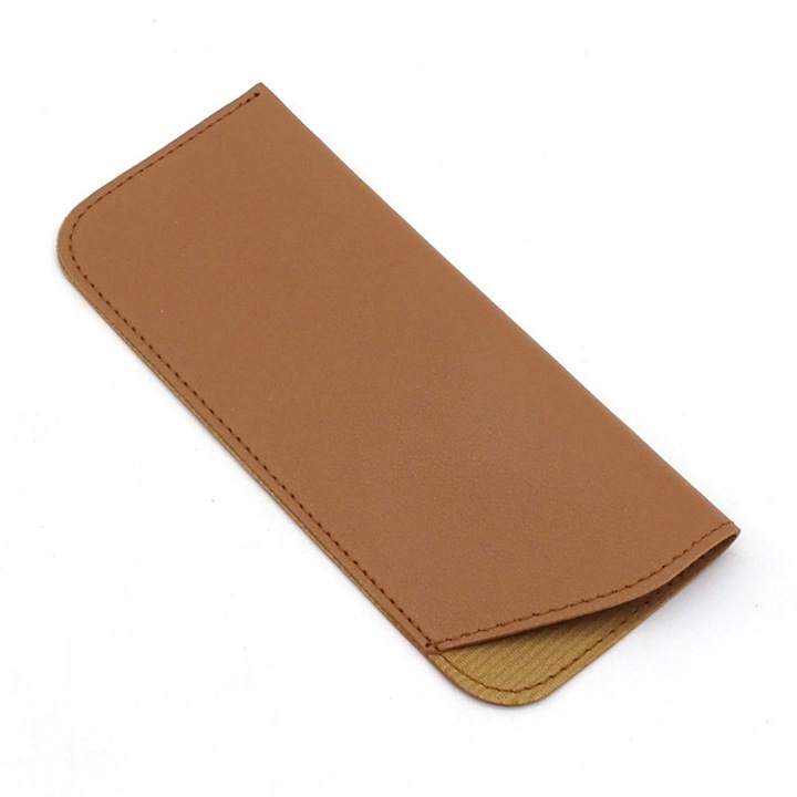 Toc Ochelari Comari® LensGuard Soft, Piele Poliuretanica, Anti-zgarieturi, Universal, 17.5x7.5cm, Maro Deschis
