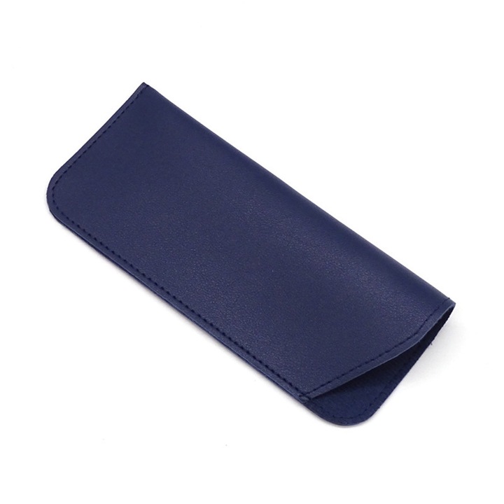 Toc Ochelari Comari® LensGuard Soft, Piele Poliuretanica, Anti-zgarieturi, Universal, 17.5x7.5cm, Albastru