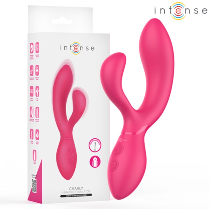 Vibrator Articulat Intense Charly, Silicon Medical, Flexibil la 360 Grade, 10 Moduri de Vibratie, Waterproof, Reincarcabil USB, Albastru Teal
