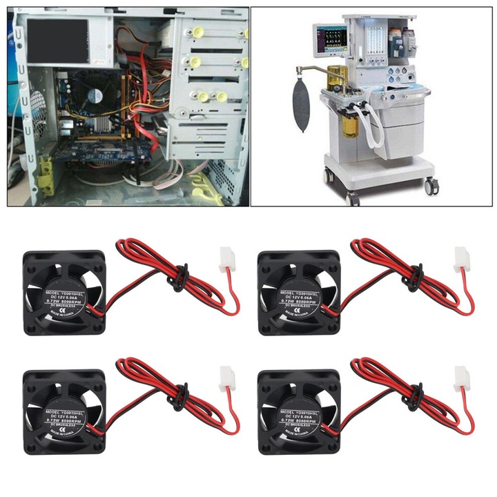 Ventilator mini DC brushless 3010, 12V, 24dBA, 30x30x10mm, set 4 bucati