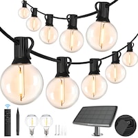 Ghirlanda Luminoasa Decorativa Exterior 30m, WeluvFit, G5512, 30 Becuri+2 Becuri Rezerva, Incarcare Solara Sau USB, 2700K Lumina Calda, Interconectabila, Telecomanda, 3 Moduri si 4 Niveluri de Luminozitate, IP65, Ideala Pentru Interior/Exterior/Gradina