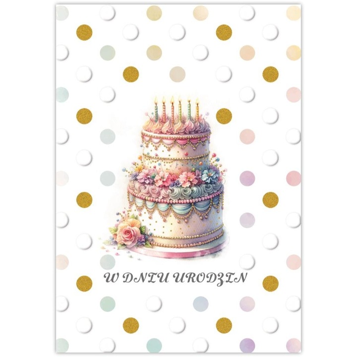 Felicitare aniversara Trend multicolor 16.8x11.8cm
