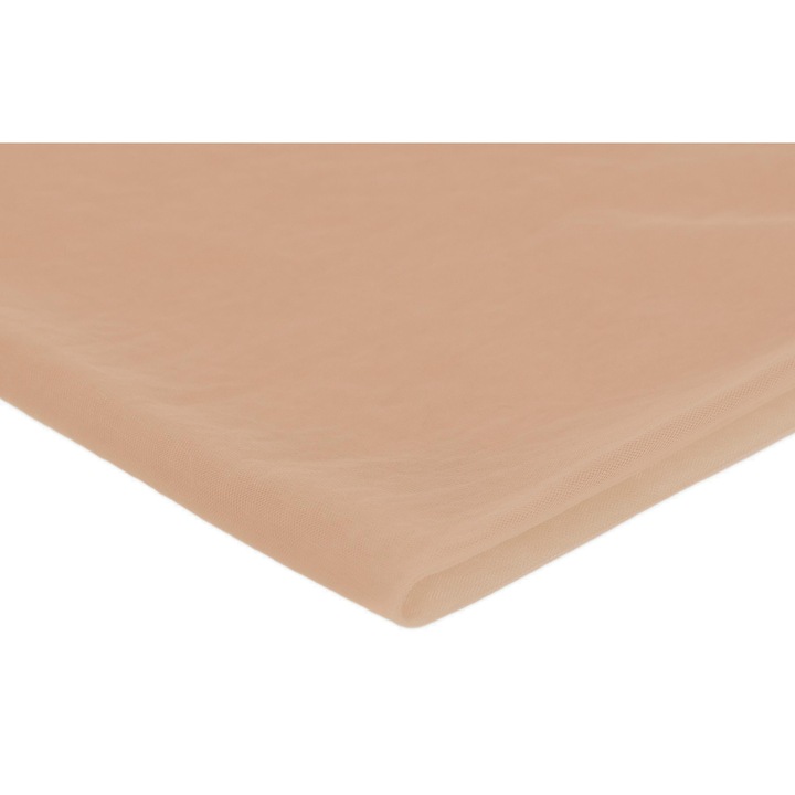 Material textil din Tul si Nailon, Bej deschis, 100% Nailon, 50cm x 165cm