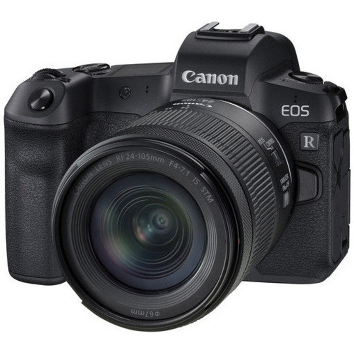 Aparat foto Mirrorless Canon EOS R8, 24MP, 4K, Full Frame + Obiectiv RF 24-105mm F4-7.1 IS STM, Negru