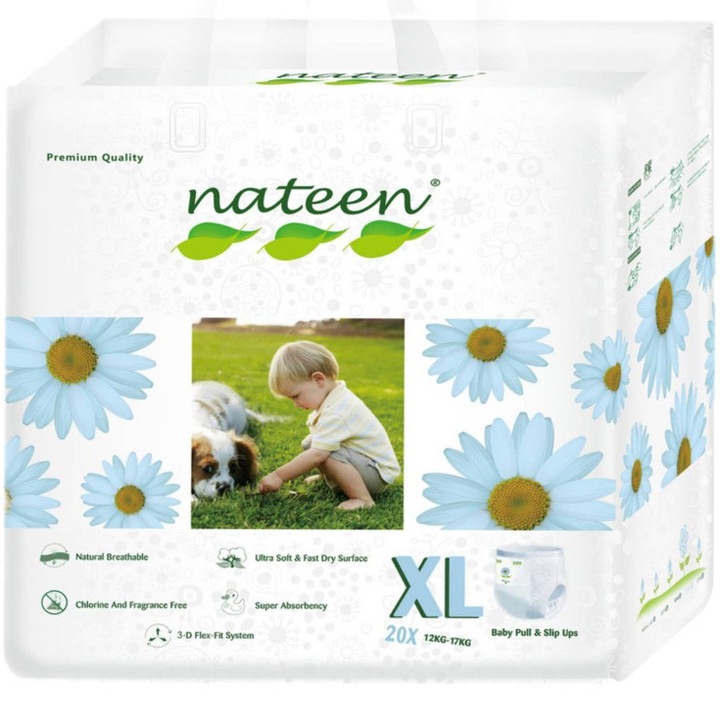 Scutece pants eco-friendly Nateen Nr.5, 12-17 kg. 20 buc