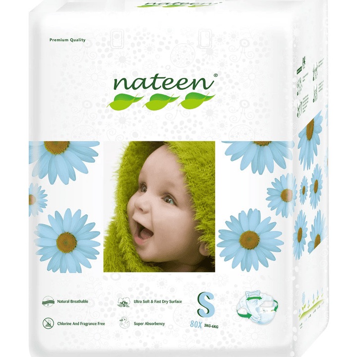 Scutece ecofriendly Nateen Nr.2 3-6 kg 80 buc