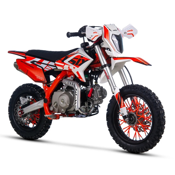 Motocicleta Enduro/Cross Asix XB18, 70cc, 4T, roti 12"/10", pornire electromotor, culoare portocaliu-gri