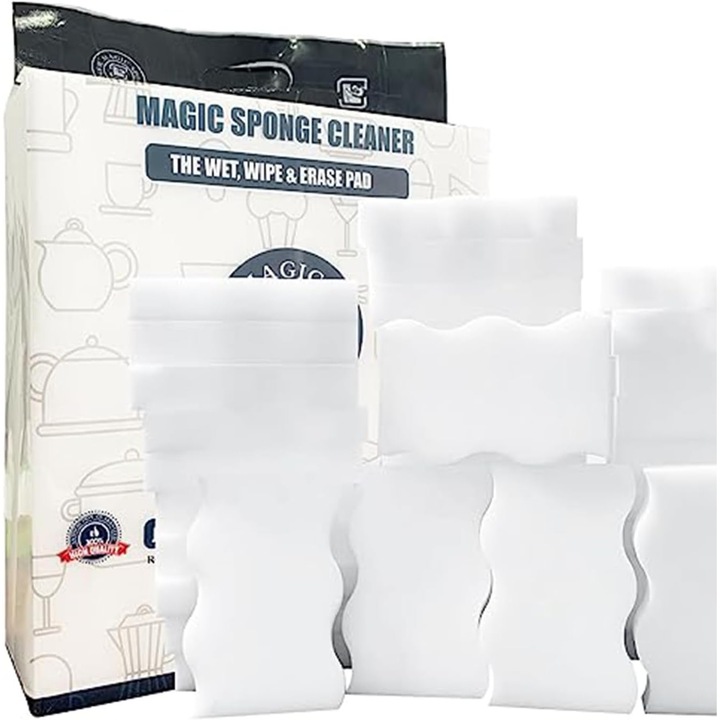 70 db varázsszivacs tisztító készlet, Foamworld, 11 x 7 x 2 cm, 70 darab, tisztítás mosószer nélkül, ergonomikus S-típusú profil, kiváló minőségű melamin hab, sokoldalú, környezetbarát, tartós, kényelmes használat, vegyszerek nélkül