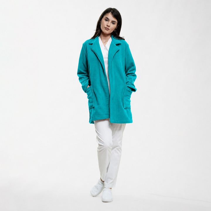 Halat polar scurt, culoare albastru chirurgical B16, marime 2XL