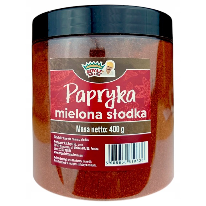 Paprika dulce rosie macinata intr-un borcan mare reutilizabil 400G