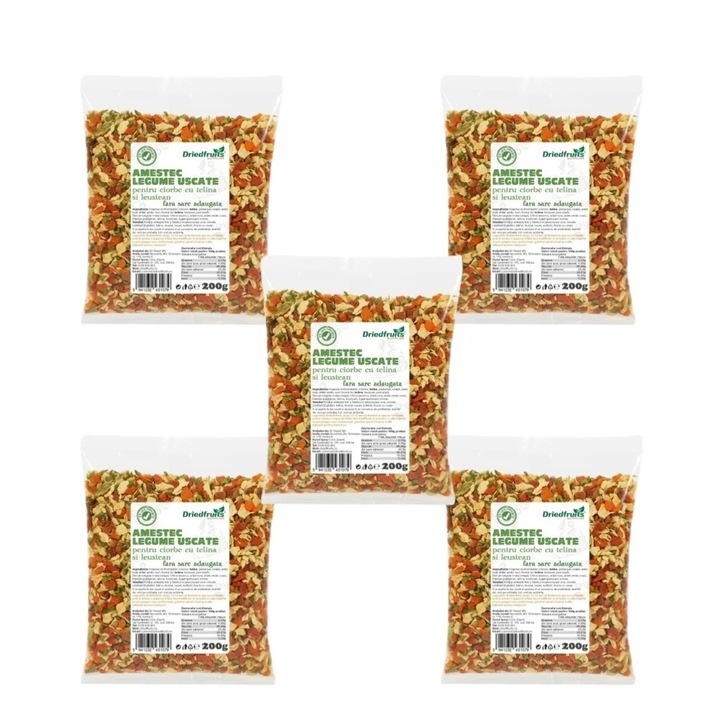 Amestec legume pentru ciorbe cu telina si leustean - 5 buc x 200 g