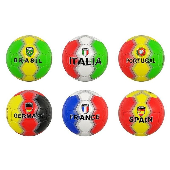ADAR futball-labda, lézerhatású, fényes, országzászló-mintás, többszínű, 3+ éveseknek