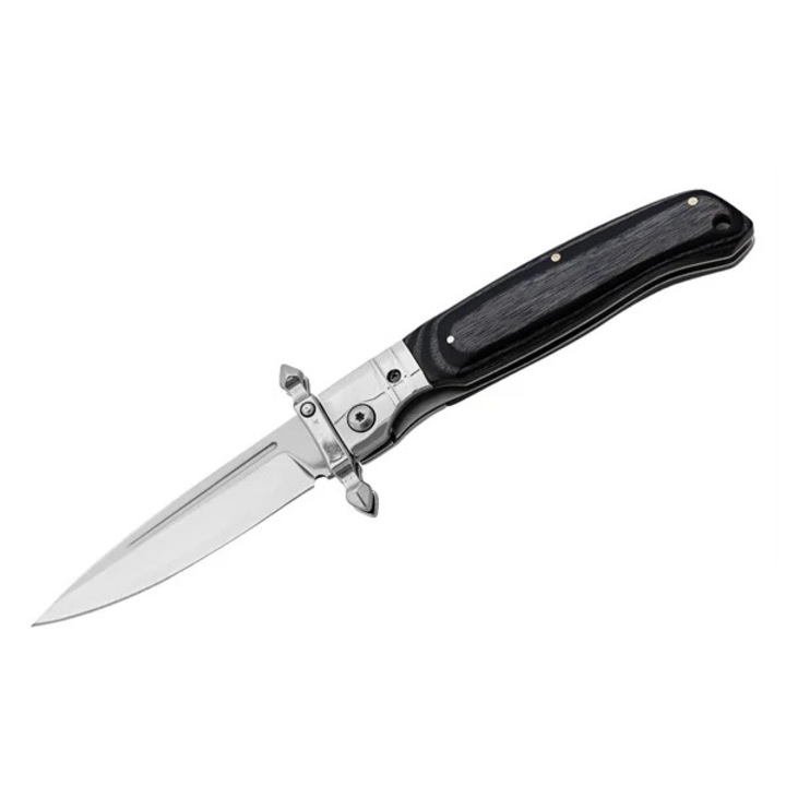 Briceag pliabil DEPOX®, lama otel inoxidabil 420, maner lemn si metal, 23.5 cm