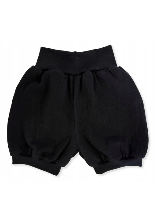 Pantaloni scurti copii, Dartomik, bloomers, bumbac/muselina, negru, 56 CM