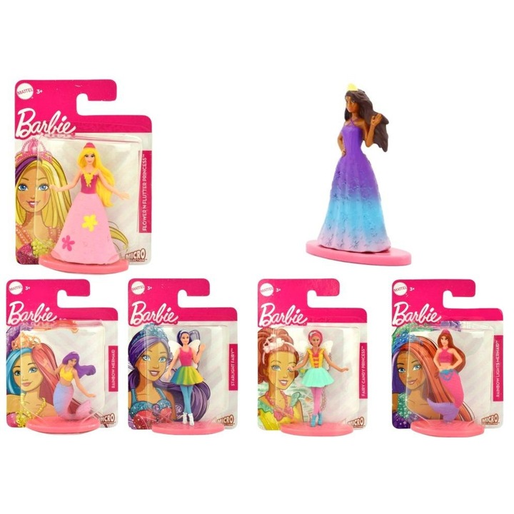 Колекционерска фигурка MATTEL Barbie Dreamtopia, мини, със стойка, винил, лицензиран продукт, Многоцветен, 1 бр