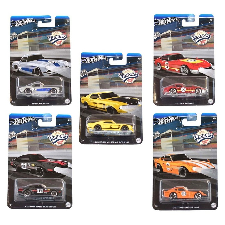 Set 5 masinute Hot Wheels Mattel Premium Pro Vintage multicolor