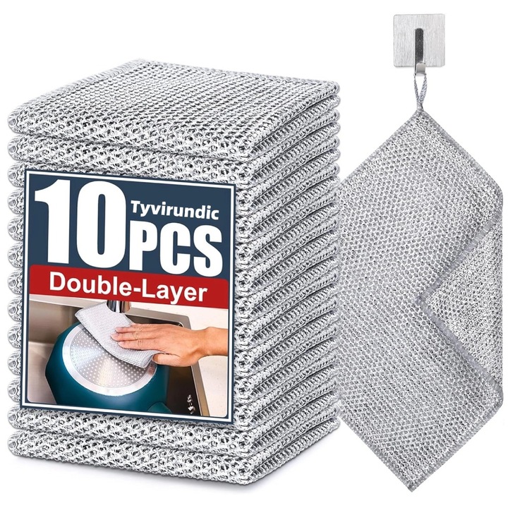 Универсални лапи Tyvirundic, двоен слой, сребристи, 1x1x1см, комплект 10 броя