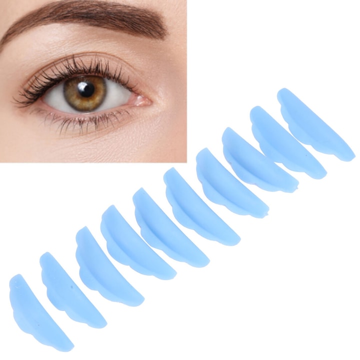 Set 5 perechi paduri silicon pentru ondulat gene, marimi S-L, reutilizabile, transparente