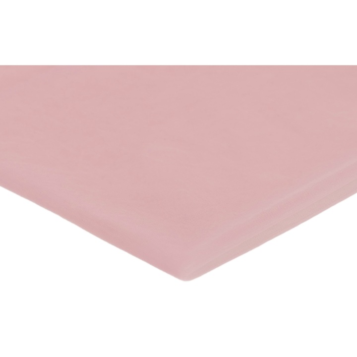 Tüll és nejlon textil anyag, Piszkos világos rózsaszín, 100% Nejlon, 50cm x 165cm