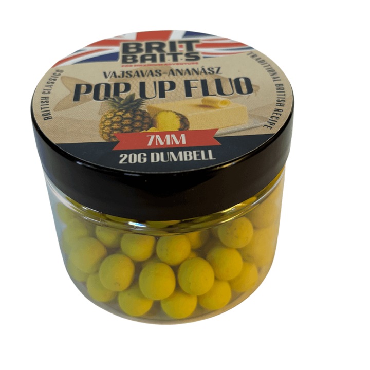 BritBaits Pop Up флуо Вайсвас-Ананас 7 мм