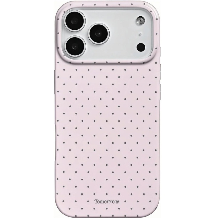 Husa de telefon cu buline, design dragut si la moda cu buline, carcasa de protectie din silicon TPU ultra-subtire si rezistenta la socuri, potrivita pentru iPhone 17 Pro Max, roz