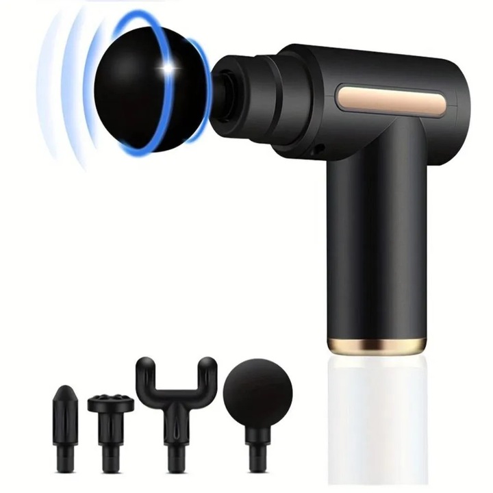 Aparat pentru masaj profesional, Bedee, pistol de masaj muscular cu percutie, tesut profund, cu 6 viteze, incarcare tip C, ultra silentios, aparat de masaj electric portabil pentru ameliorarea durerilor de spate si gat