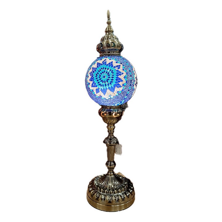 Lampa de masa/veioza Hanipol abajur mozaic, decorativa, cu lumina calda, multicolor