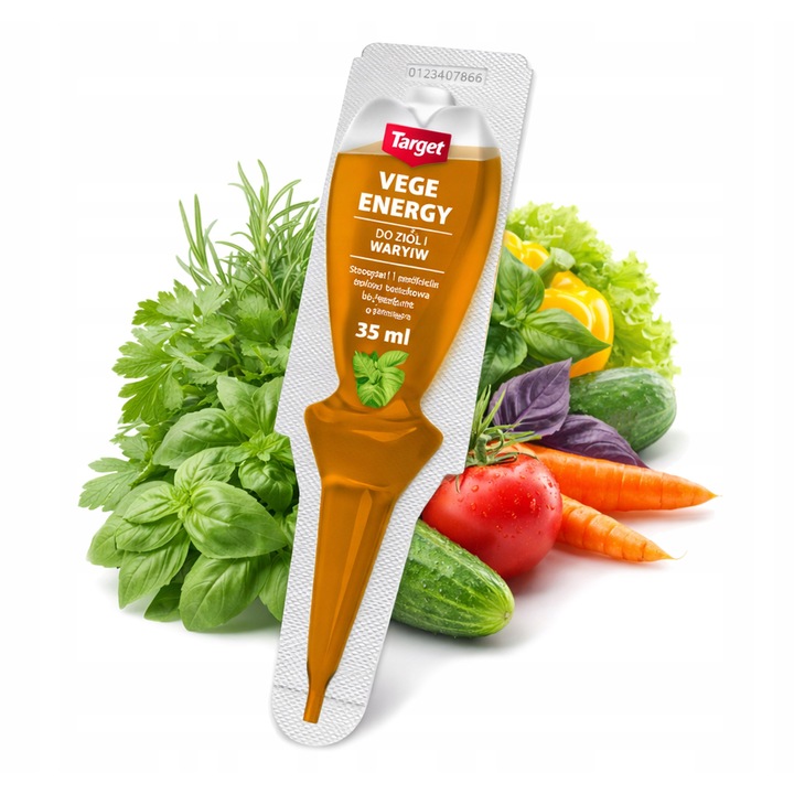 Ingrasamant Lichid Pentru Legume Si Ierburi Aromatice, Target, Vege Energy, 35 ml, Aplicator Doza Unica Efect 4 Saptamani, Fertilizant Concentrat Stimuleaza Vitalitatea Radacini Crestere Recolte Abundente Nutritie Plante Agricultura