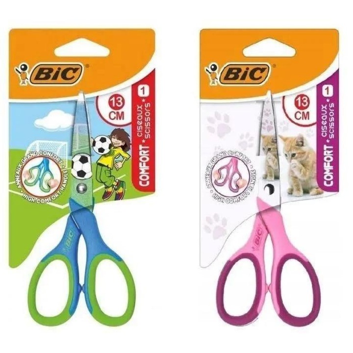 BIC Comfort Decor iskolai olló 13cm többszínű