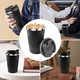 Cana termos neagra, 380 ml, inox 304, etansa