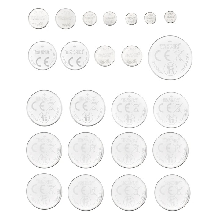 Set de 24 buc. baterii alcaline tip "Buton", 2026 TRONIC, 1, 5V/3V