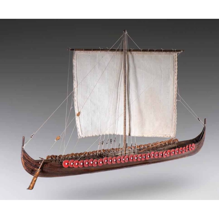 Kit corabie din lemn Viking Longship, Lungime 39 cm, Scara 1:72, 14+