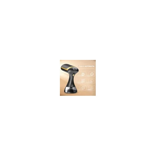 Aburitor vertical portabil, steamer 1500W, incalzire rapida 20s, rezervor 350ml, multifunctional pentru dezinfectie si indepartare praf, negru/auriu