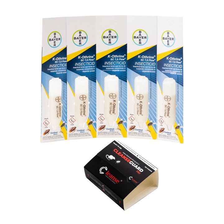 5 buc K-OTHRINE SC7.5 FLOW 25ml + 5 placi adezive CleanseGuard PRO