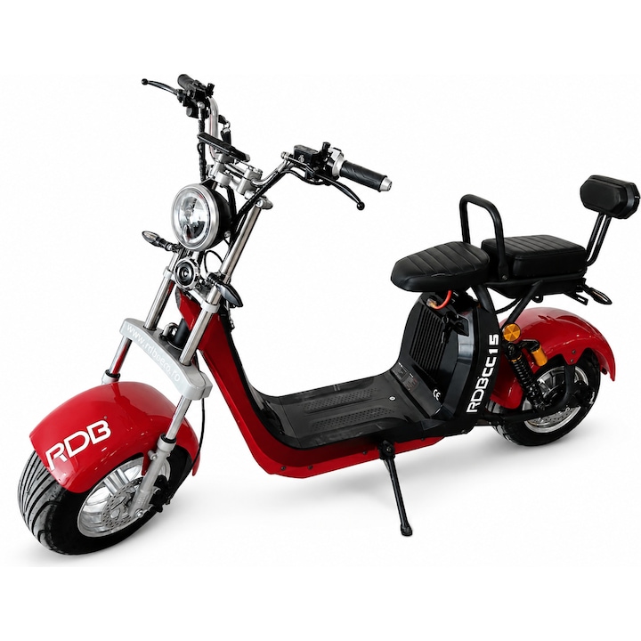 Scuter Electric RDB CC15, 2000W, fara permis, 25km/h, Rosu + CIV inclus