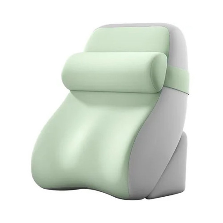 Perna de lectura reglabila, perna de citit, suport ergonomic pentru spate si lombari, din spuma cu memorie, husa detasabila lavabila, Verde, 41x60x38 cm