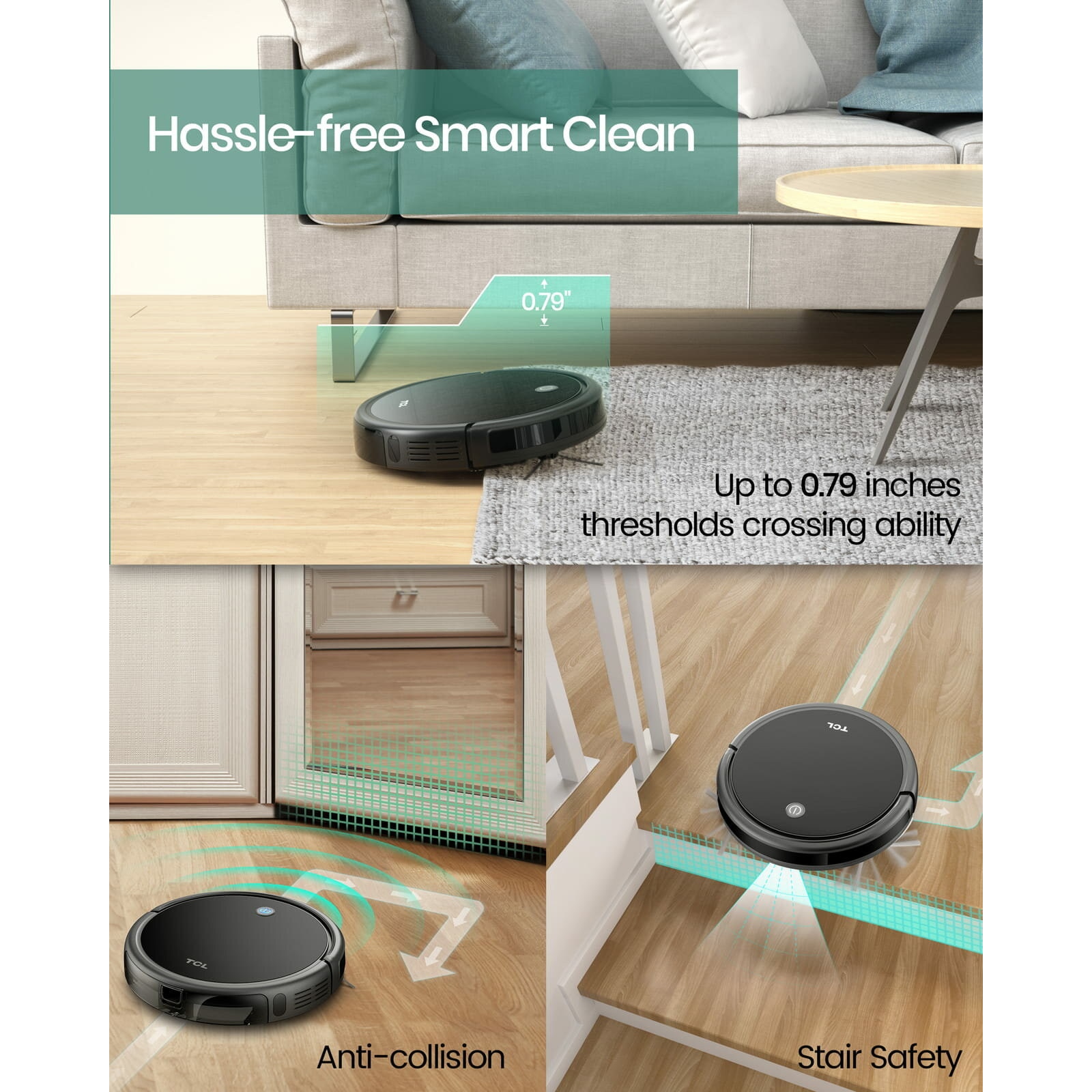 TCL Sweeva 1000 Robot de curatat negru