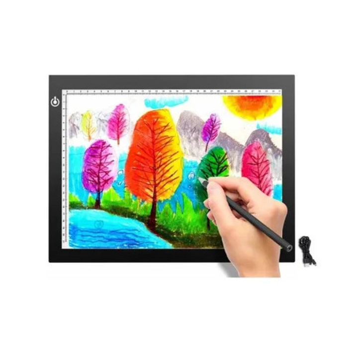 Светеща таблетка A4, акрил, 35x23.5x0.5см, 662гр
